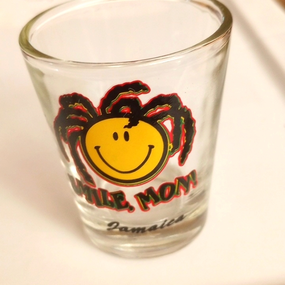 Smile Mon Smiley Face Jamaica Shot Glass